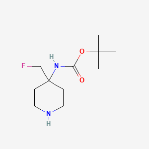 molecular formula C11H21FN2O2 B14783272 tert-Butyl (4-(fluoromethyl)piperidin-4-yl)carbamate 