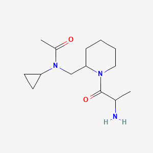 molecular formula C14H25N3O2 B14783278 N-[[1-(2-aminopropanoyl)piperidin-2-yl]methyl]-N-cyclopropylacetamide 