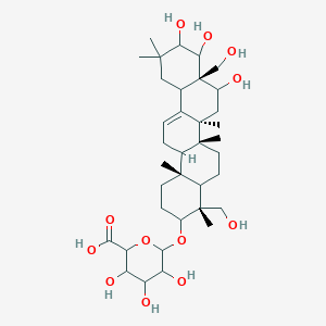 molecular formula C36H58O12 B14783337 6-[[(4R,6aR,6bS,8aR,14bR)-8,9,10-trihydroxy-4,8a-bis(hydroxymethyl)-4,6a,6b,11,11,14b-hexamethyl-1,2,3,4a,5,6,7,8,9,10,12,12a,14,14a-tetradecahydropicen-3-yl]oxy]-3,4,5-trihydroxyoxane-2-carboxylic acid 