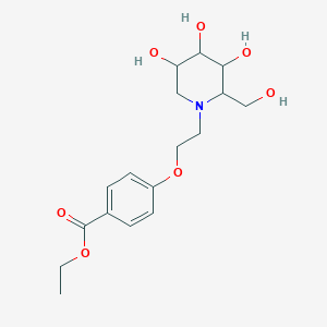 molecular formula C17H25NO7 B14783352 Ethyl 4-{2-[3,4,5-trihydroxy-2-(hydroxymethyl)piperidin-1-yl]ethoxy}benzoate 