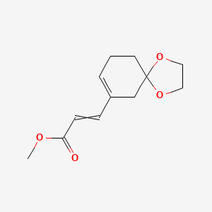 molecular formula C12H16O4 B14783358 (E)-Methyl3-(1,4-dioxaspiro[4.5]dec-7-en-7-yl)acrylate 