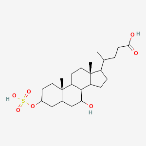 molecular formula C24H40O7S B14783360 (R)-4-((3R,5R,7R,8R,9S,10S,13R,14S,17R)-7-Hydroxy-10,13-dimethyl-3-(sulfooxy)hexadecahydro-1H-cyclopenta[a]phenanthren-17-yl)pentanoic acid 