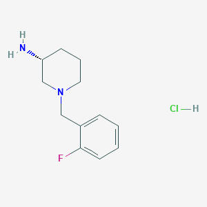 molecular formula C12H18ClFN2 B1478338 (R)-1-(2-Fluorobenzyl)-piperidin-3-ylamine hydrochloride CAS No. 1938935-43-3