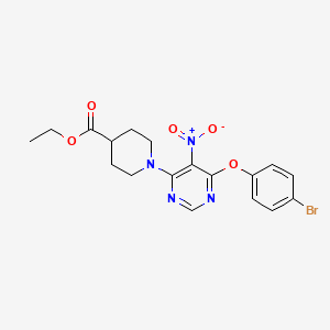 molecular formula C18H19BrN4O5 B14783418 Ethyl 1-(6-(4-bromophenoxy)-5-nitropyrimidin-4-yl)piperidine-4-carboxylate 