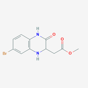 molecular formula C11H11BrN2O3 B14783451 Methyl 2-[(2S)-7-bromo-3-oxo-1,2,3,4-tetrahydroquinoxalin-2-yl]acetate 