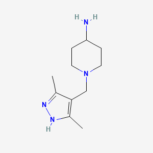 molecular formula C11H20N4 B1478352 1-((3,5-dimethyl-1H-pyrazol-4-yl)methyl)piperidin-4-amine CAS No. 1869425-52-4