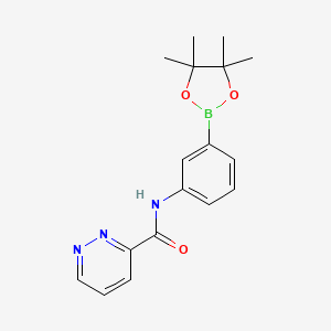 molecular formula C17H20BN3O3 B14783575 N-[3-(4,4,5,5-tetramethyl-1,3,2-dioxaborolan-2-yl)phenyl]pyridazine-3-carboxamide 
