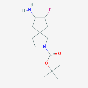 molecular formula C13H23FN2O2 B14783594 cis-7-Amino-8-fluoro-2-aza-spiro[4.4]nonane-2-carboxylic acid tert-butyl ester 