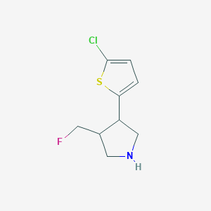 molecular formula C9H11ClFNS B1478360 3-(5-Chlorothiophen-2-yl)-4-(fluoromethyl)pyrrolidine CAS No. 2098003-97-3