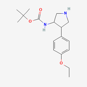 molecular formula C17H26N2O3 B1478362 Tert-butyl (4-(4-ethoxyphenyl)pyrrolidin-3-yl)carbamate CAS No. 2097975-91-0
