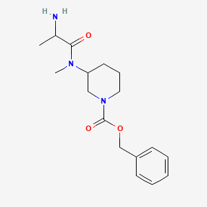 molecular formula C17H25N3O3 B14783623 Benzyl 3-((S)-2-amino-N-methylpropanamido)piperidine-1-carboxylate 