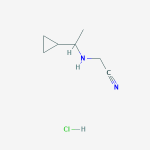molecular formula C7H13ClN2 B14783643 (S)-2-((1-Cyclopropylethyl)amino)acetonitrile hydrochloride 