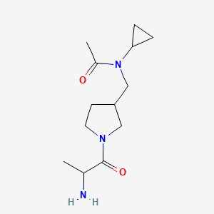 molecular formula C13H23N3O2 B14783666 N-[[1-(2-aminopropanoyl)pyrrolidin-3-yl]methyl]-N-cyclopropylacetamide 
