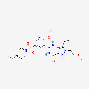 molecular formula C23H37N7O5S B14783684 5-[2-ethoxy-5-(4-ethylpiperazin-1-yl)sulfonylpyridin-3-yl]-3-ethyl-2-(2-methoxyethyl)-4,5,6,7a-tetrahydro-1H-pyrazolo[4,3-d]pyrimidin-7-one 