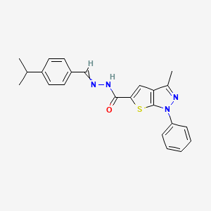 molecular formula C23H22N4OS B14783738 N'-(4-isopropylbenzylidene)-3-methyl-1-phenyl-1H-thieno[2,3-c]pyrazole-5-carbohydrazide 