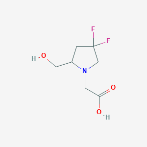 molecular formula C7H11F2NO3 B1478374 2-(4,4-Difluoro-2-(hydroxymethyl)pyrrolidin-1-yl)acetic acid CAS No. 2092544-70-0