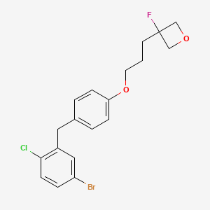 molecular formula C19H19BrClFO2 B14783753 3-(3-(4-(5-Bromo-2-chlorobenzyl)phenoxy)propyl)-3-fluorooxetane CAS No. 1802489-69-5