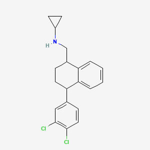 molecular formula C20H21Cl2N B14783771 N-[[4-(3,4-dichlorophenyl)-1,2,3,4-tetrahydronaphthalen-1-yl]methyl]cyclopropanamine 