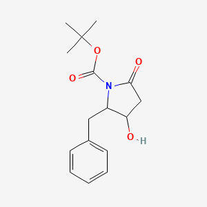 molecular formula C16H21NO4 B14783781 Tert-butyl 2-benzyl-3-hydroxy-5-oxopyrrolidine-1-carboxylate 