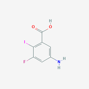 molecular formula C7H5FINO2 B14783822 5-Amino-3-fluoro-2-iodobenzoic acid 