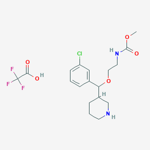 molecular formula C18H24ClF3N2O5 B14783870 methyl N-[2-[(3-chlorophenyl)-piperidin-3-ylmethoxy]ethyl]carbamate;2,2,2-trifluoroacetic acid 