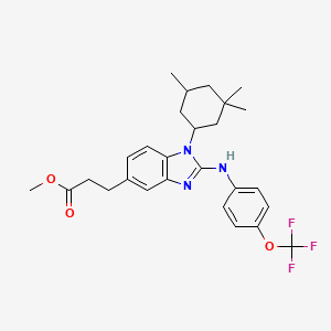 molecular formula C27H32F3N3O3 B14783894 Methyl 3-[2-[4-(trifluoromethoxy)anilino]-1-(3,3,5-trimethylcyclohexyl)benzimidazol-5-yl]propanoate 