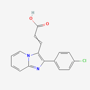 molecular formula C16H11ClN2O2 B14783947 3-[2-(4-Chlorophenyl)imidazo[1,2-a]pyridin-3-yl]-2-propenoic acid CAS No. 817172-46-6