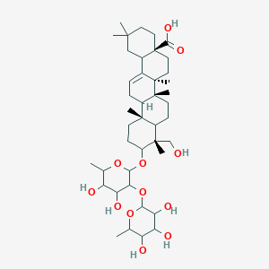 molecular formula C42H68O12 B14784070 (4aS,6aS,6bR,9R,12aR)-10-[4,5-dihydroxy-6-methyl-3-(3,4,5-trihydroxy-6-methyloxan-2-yl)oxyoxan-2-yl]oxy-9-(hydroxymethyl)-2,2,6a,6b,9,12a-hexamethyl-1,3,4,5,6,6a,7,8,8a,10,11,12,13,14b-tetradecahydropicene-4a-carboxylic acid 