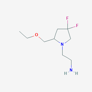 molecular formula C9H18F2N2O B1478408 2-(2-(Ethoxymethyl)-4,4-difluoropyrrolidin-1-yl)ethan-1-amine CAS No. 2098047-43-7