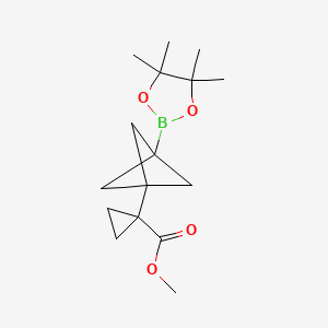 molecular formula C16H25BO4 B14784093 Methyl 1-(3-(4,4,5,5-tetramethyl-1,3,2-dioxaborolan-2-yl)bicyclo[1.1.1]pentan-1-yl)cyclopropane-1-carboxylate 