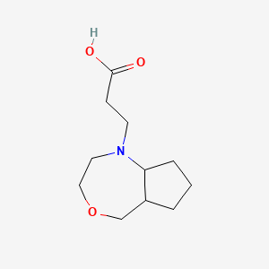 molecular formula C11H19NO3 B1478414 3-(octahydro-1H-cyclopenta[e][1,4]oxazepin-1-yl)propanoic acid CAS No. 2098000-86-1
