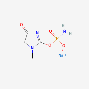 molecular formula C4H7N3NaO4P B14784201 disodium [(1-methyl-4-oxo-4,5-dihydro-1H-imidazol-2-yl)amino]phosphonate 