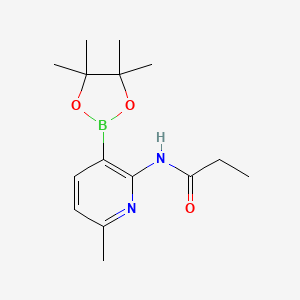molecular formula C15H23BN2O3 B14784333 N-[6-methyl-3-(4,4,5,5-tetramethyl-1,3,2-dioxaborolan-2-yl)pyridin-2-yl]propanamide 