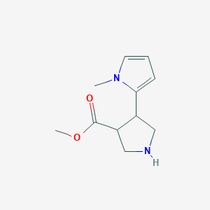 molecular formula C11H16N2O2 B1478434 methyl 4-(1-methyl-1H-pyrrol-2-yl)pyrrolidine-3-carboxylate CAS No. 2097945-72-5