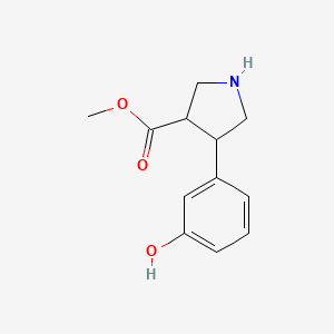 molecular formula C12H15NO3 B1478447 Methyl 4-(3-hydroxyphenyl)pyrrolidine-3-carboxylate CAS No. 2098030-95-4