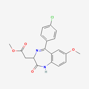molecular formula C19H17ClN2O4 B14784545 Methyl 2-[5-(4-chlorophenyl)-7-methoxy-2-oxo-1,3-dihydro-1,4-benzodiazepin-3-yl]acetate 