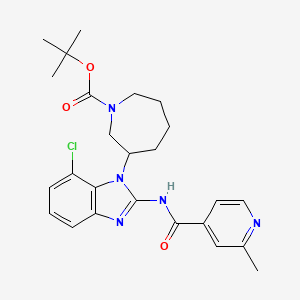 molecular formula C25H30ClN5O3 B14784720 Tert-butyl 3-[7-chloro-2-[(2-methylpyridine-4-carbonyl)amino]benzimidazol-1-yl]azepane-1-carboxylate 