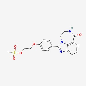 molecular formula C19H19N3O5S B14784725 Imidazo[4,5,1-jk][1,4]benzodiazepin-7(4H)-one, 5,6-dihydro-2-[4-[2-[(methylsulfonyl)oxy]ethoxy]phenyl]- 