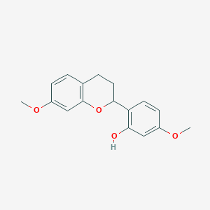 molecular formula C17H18O4 B14784742 Phenol, 2-(3,4-dihydro-7-methoxy-2H-1-benzopyran-3-yl)-5-methoxy-, (R)-; 2-[(3R)-3,4-Dihydro-7-methoxy-2H-1-benzopyran-3-yl]-5-methoxyphenol; (-)-Isosativan 