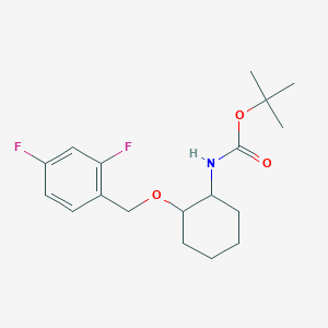 molecular formula C18H25F2NO3 B14784805 tert-butyl N-[2-[(2,4-difluorophenyl)methoxy]cyclohexyl]carbamate 