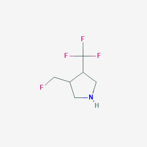 molecular formula C6H9F4N B1478484 3-(Fluoromethyl)-4-(trifluoromethyl)pyrrolidine CAS No. 1823587-33-2