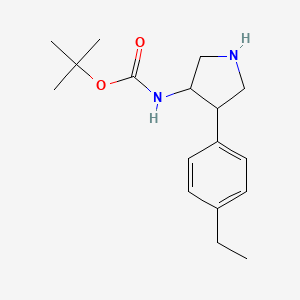 molecular formula C17H26N2O2 B1478487 Tert-butyl (4-(4-ethylphenyl)pyrrolidin-3-yl)carbamate CAS No. 2098122-37-1