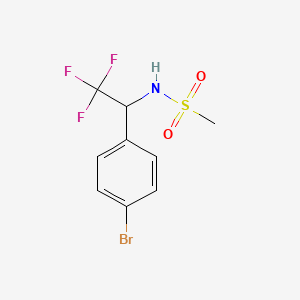 molecular formula C9H9BrF3NO2S B14784886 N-[1-(4-bromophenyl)-2,2,2-trifluoroethyl]methanesulfonamide 