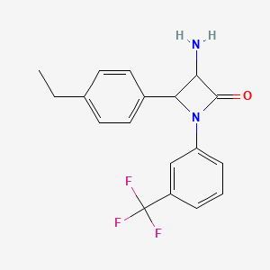 molecular formula C18H17F3N2O B14784946 3-Amino-4-(4-ethylphenyl)-1-(3-(trifluoromethyl)phenyl)azetidin-2-one 
