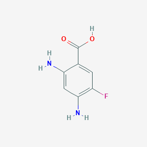 molecular formula C7H7FN2O2 B14784959 2,4-Diamino-5-fluorobenzoic acid 
