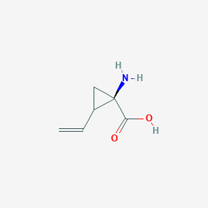 molecular formula C6H9NO2 B14784967 Cyclopropanecarboxylic acid, 1-amino-2-ethenyl-, (1R,2S)- 