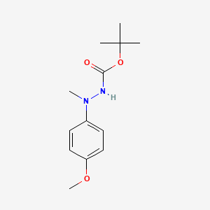molecular formula C13H20N2O3 B14784971 tert-Butyl 2-(4-methoxyphenyl)-2-methylhydrazinecarboxylate 