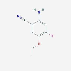 molecular formula C9H9FN2O B14785251 Benzonitrile, 2-amino-5-ethoxy-4-fluoro- 