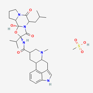 molecular formula C33H47N5O8S B14785491 N-[(2S,4R)-2-hydroxy-7-(2-methylpropyl)-5,8-dioxo-4-propan-2-yl-3-oxa-6,9-diazatricyclo[7.3.0.02,6]dodecan-4-yl]-7-methyl-6,6a,8,9,10,10a-hexahydro-4H-indolo[4,3-fg]quinoline-9-carboxamide;methanesulfonic acid 