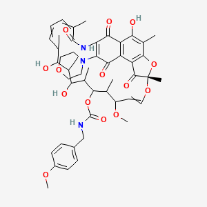 molecular formula C48H59N3O14 B14785503 25-O-Desacetyl-(4-methoxybenzylaminocarbonyl) 3-morpholino rifamycin S 